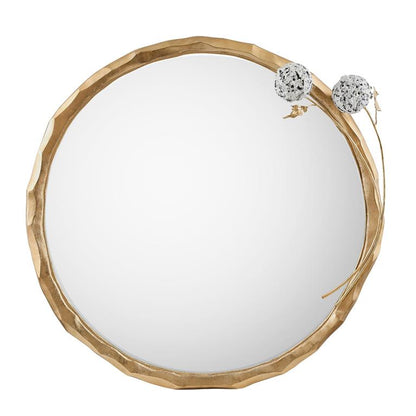 Hydrangea Mirror, Brass