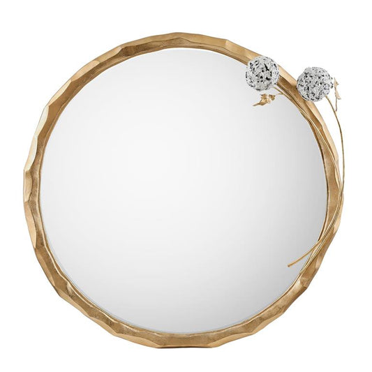 Hydrangea Mirror, Brass