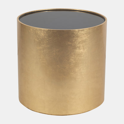 Gold, Black Glass Side Table