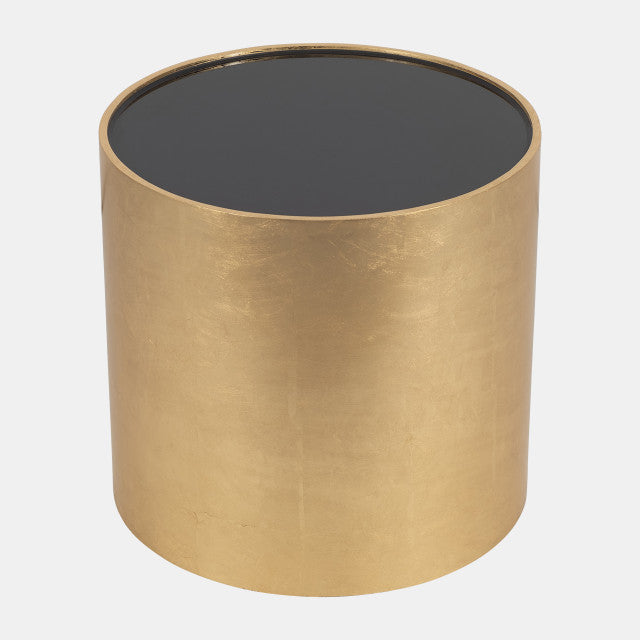 Gold, Black Glass Side Table