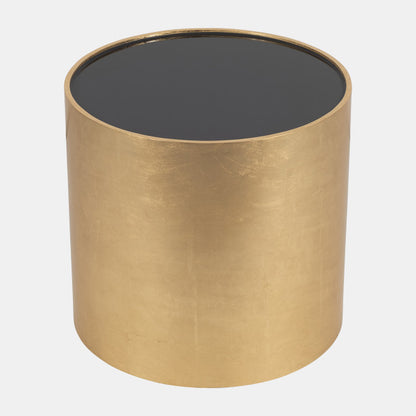 Gold, Black Glass Side Table
