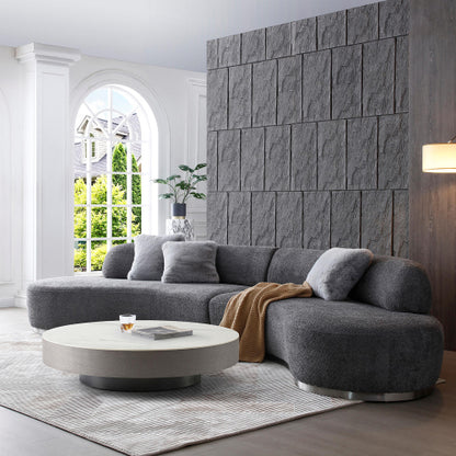 Perla Dark Grey Curved Sofa