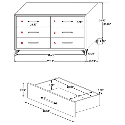 Licelle White & Gold Dresser