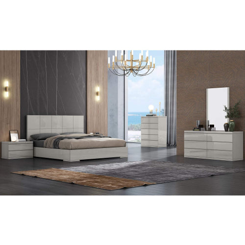 Anna Bed High Gloss Light Grey