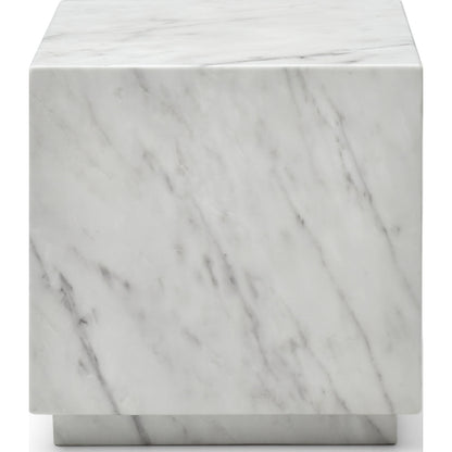 Iris White Marble Side Table