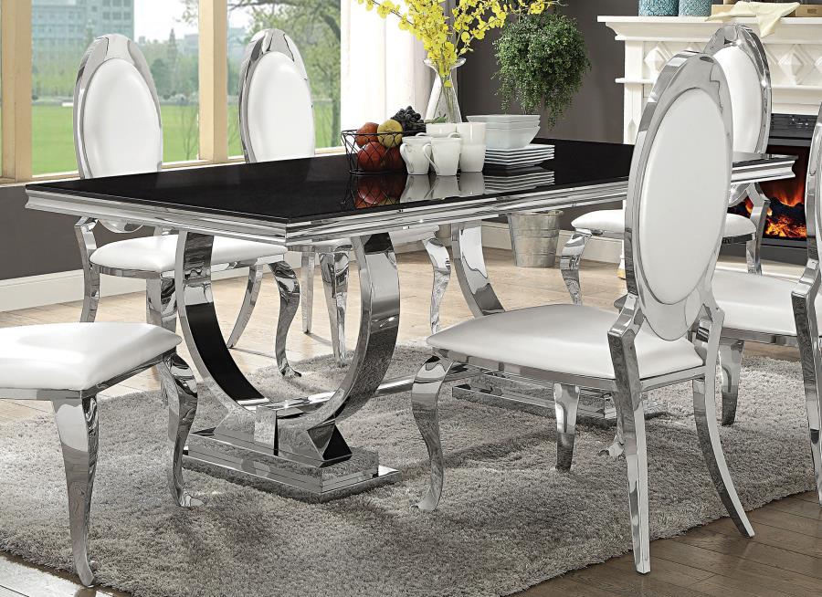 Black Glass Rectangular Dining Table