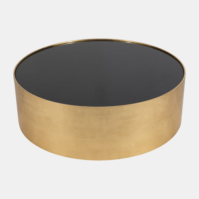 Gold, Black Glass Coffee Table