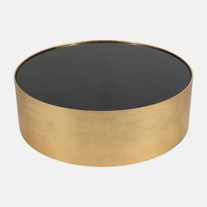 Gold, Black Glass Coffee Table