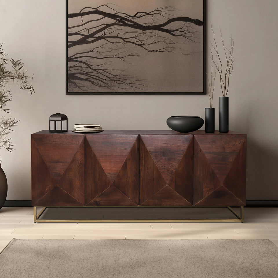 Brown Wood Console Cabinet