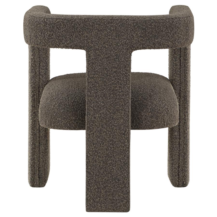 Brown Boucle Upholstered Chair