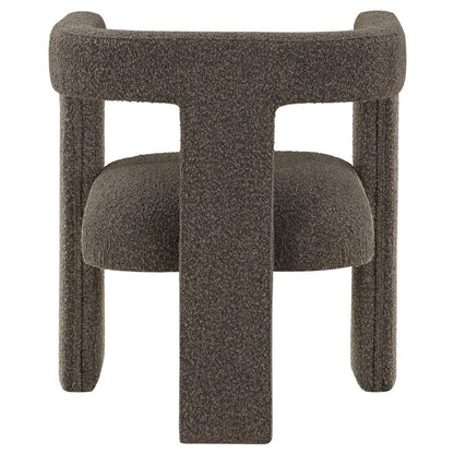 Brown Boucle Upholstered Chair