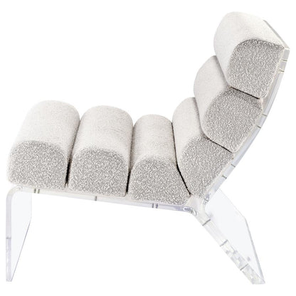 Acrylic & Ivory Upholstered Accent Chair