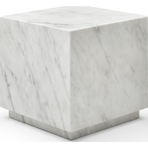 Iris White Marble Side Table