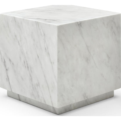 Iris White Marble Side Table