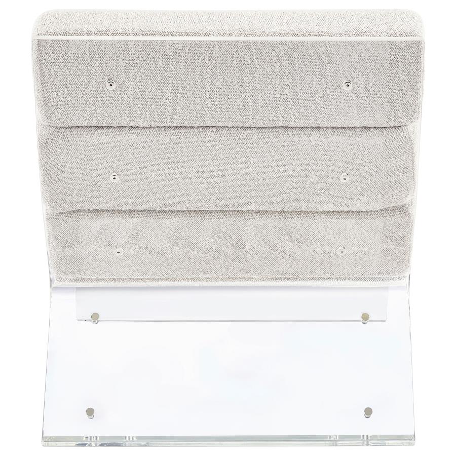 Acrylic & Ivory Upholstered Accent Chair