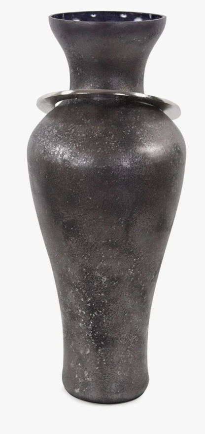 Medium Black Lare Glass Vase