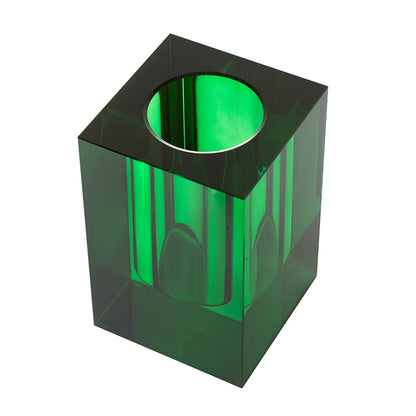Medium Green Rectangular Vase