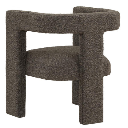 Brown Boucle Upholstered Chair