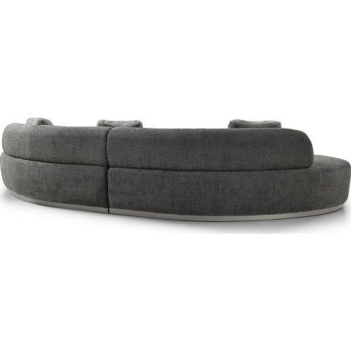 Perla Dark Grey Curved Sofa