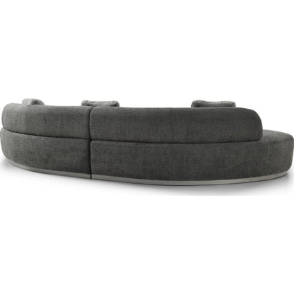 Perla Dark Grey Curved Sofa