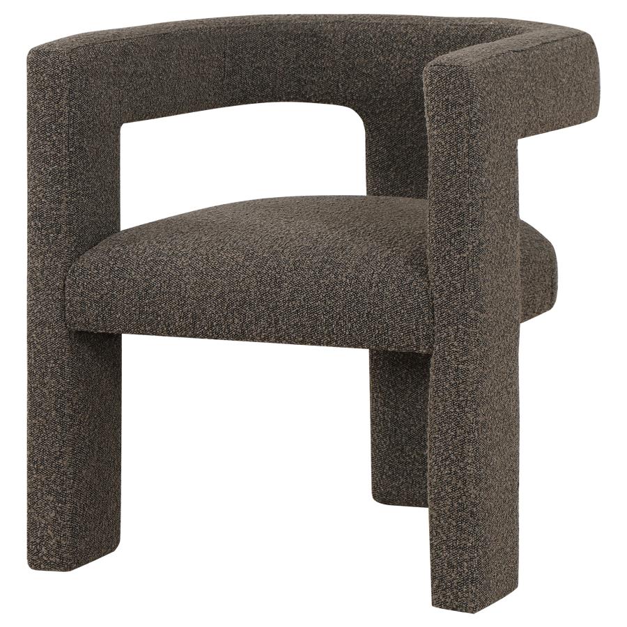Brown Boucle Upholstered Chair