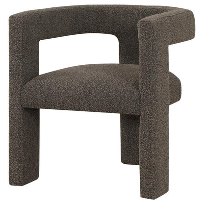 Brown Boucle Upholstered Chair