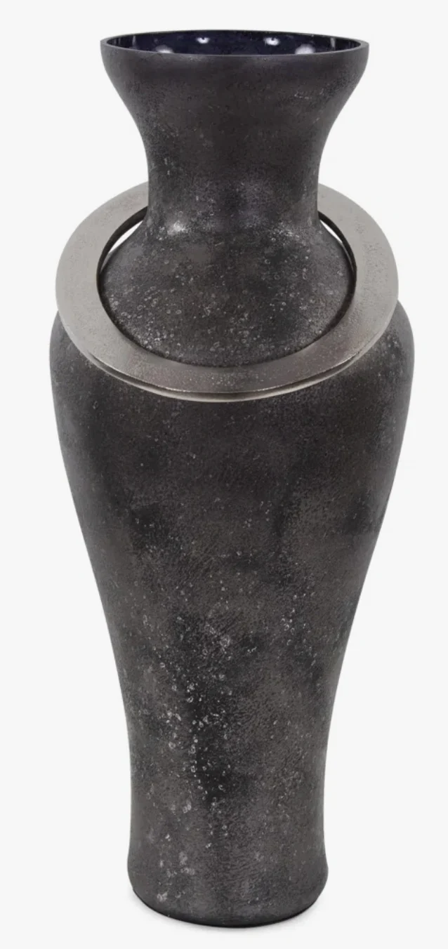 Medium Black Lare Glass Vase