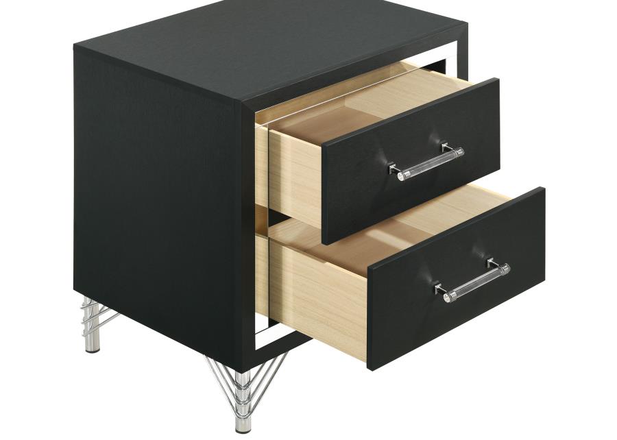 Licelle Black & Silver Nightstand