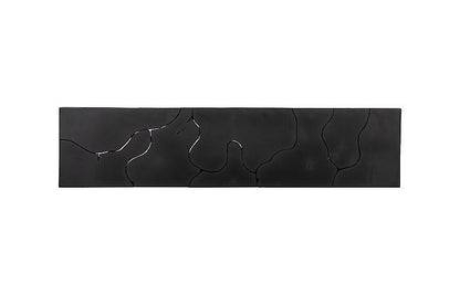 Teak Slice Console, Black