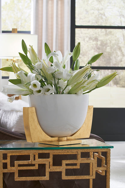 Lander Bowl White & Gold