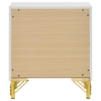 Licelle Nightstand White & Gold