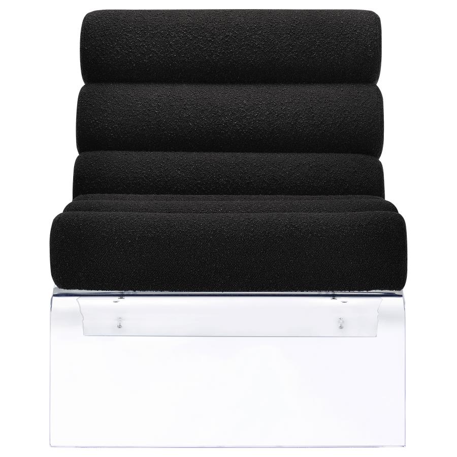 Acrylic & Black Upholstered Accent Chair