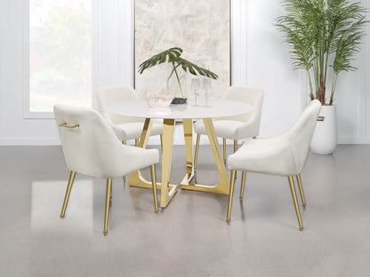 Pyramid Round Marble Top dining Table