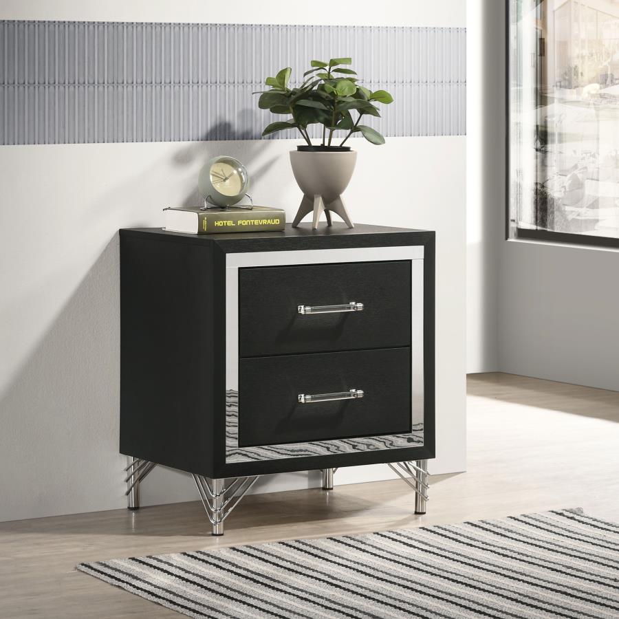 Licelle Black & Silver Nightstand