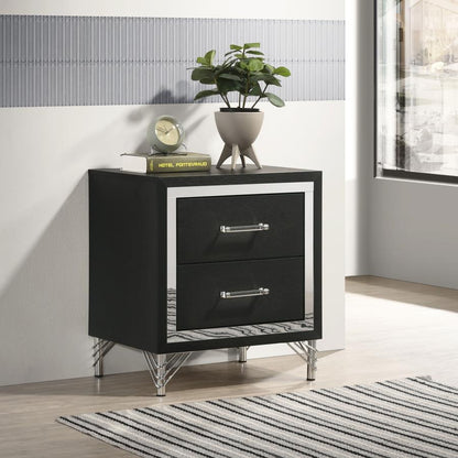 Licelle Black & Silver Nightstand
