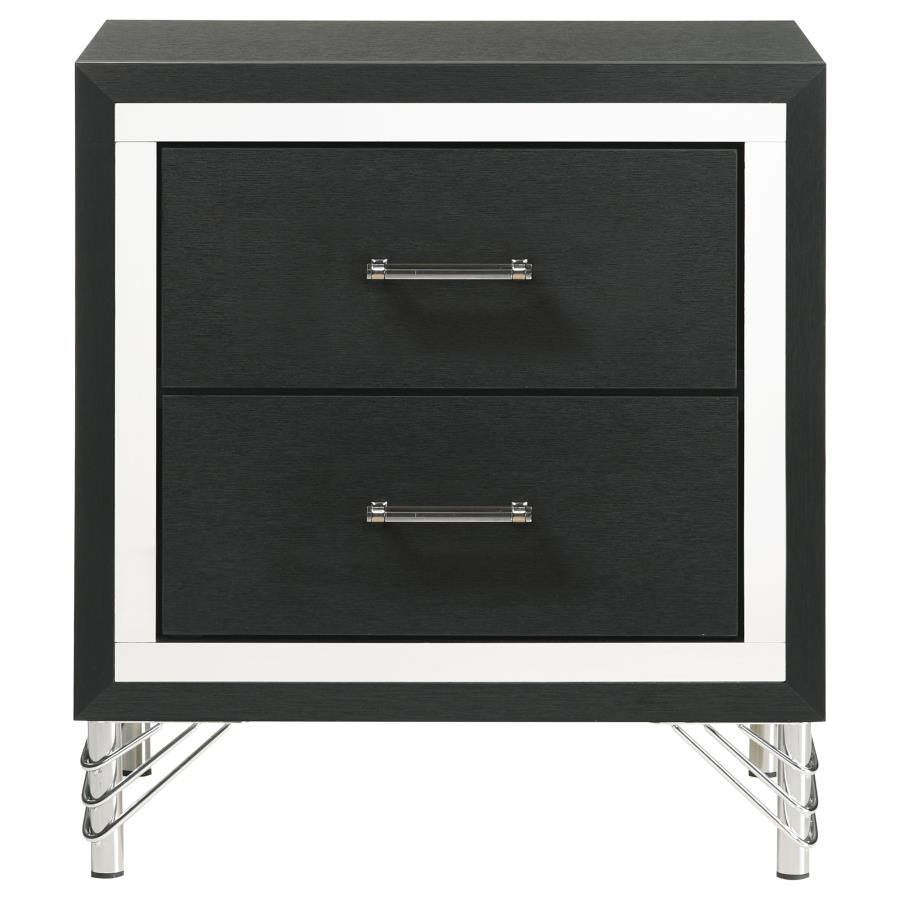 Licelle Black & Silver Nightstand