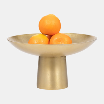 Metal 7" Bowl With Stand, Gold