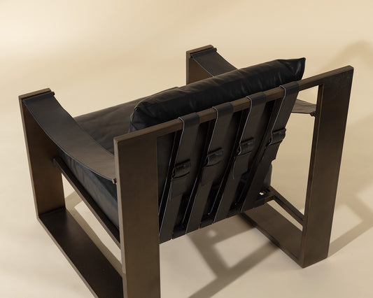 Noma Leather Lounge Chair - Antique Bronze