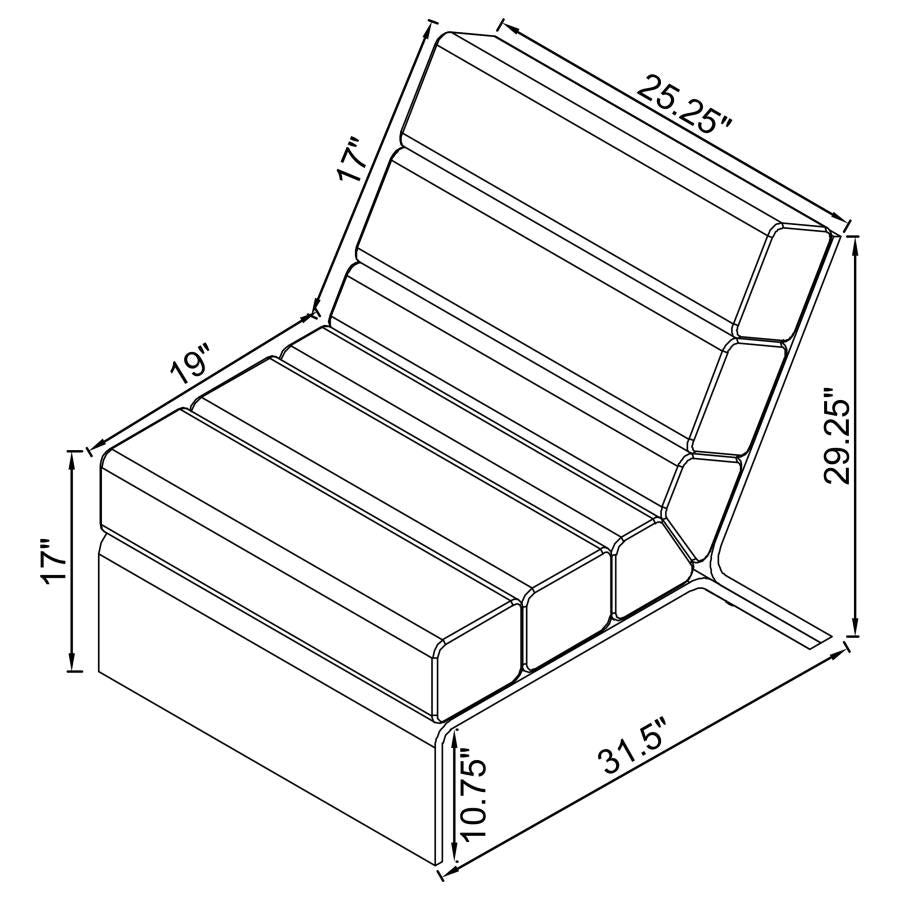 Acrylic & Ivory Upholstered Accent Chair