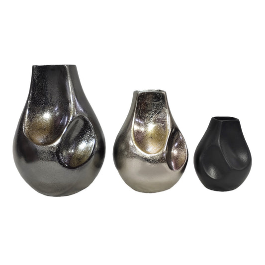 Set of 3 Jemmi Metal cast Vases