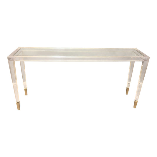 Blade Acrylic & Gold Console Table