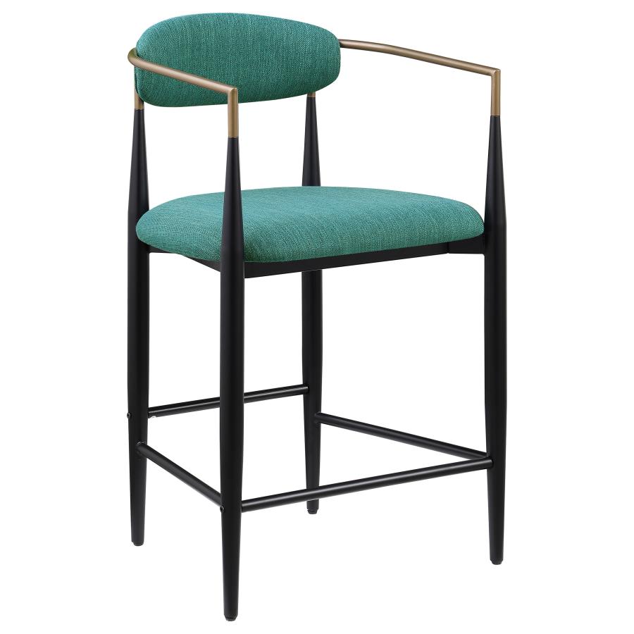 Taylor Green Fabric Upholstered Counter / Barstool Set of 2