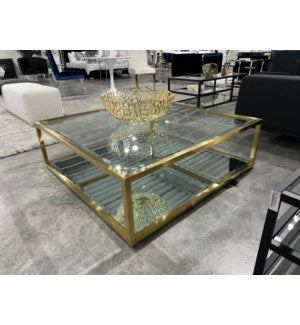 Square Brushed Gold Coffee Table