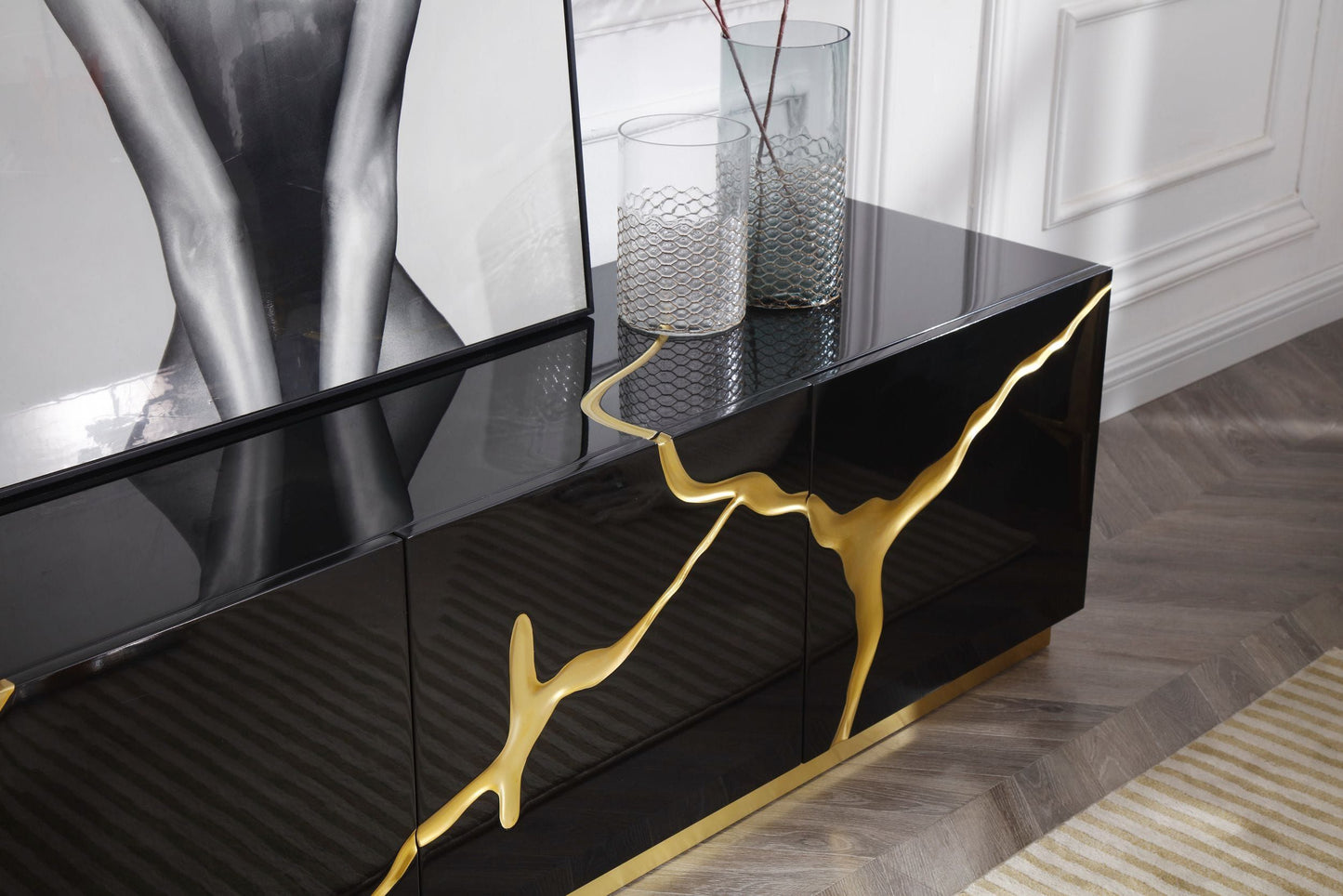 Black & Gold TV Stand