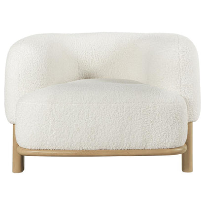 Ivory Upholstered Barrel Back Accent Chair