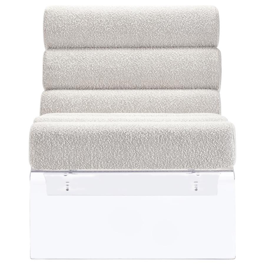 Acrylic & Ivory Upholstered Accent Chair