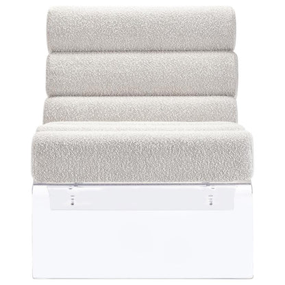 Acrylic & Ivory Upholstered Accent Chair