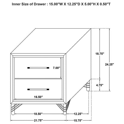 Licelle Black & Silver Nightstand