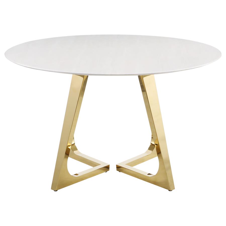 Pyramid Round Marble Top dining Table