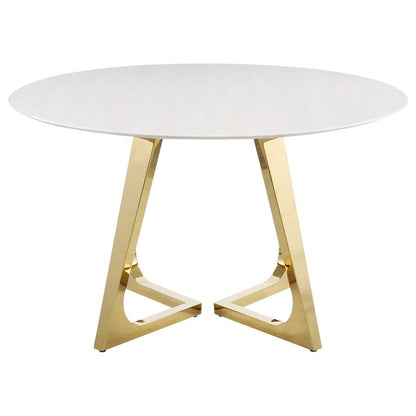 Pyramid Round Marble Top dining Table